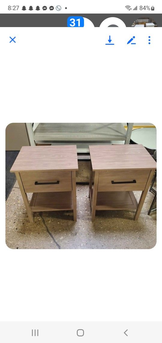 Set Of Two light Brown   Nightstands (New In A Box)