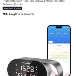 GoveeLife Smart Air Quality Monitor for Home, CO2 Monitor for Health, Sleep Quality & Energy Efficie