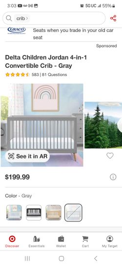 New Crib 4in1 Delta Children. Gray color.