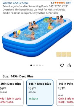 GISAEV Extra Large Inflatable Swimming Pool 145"