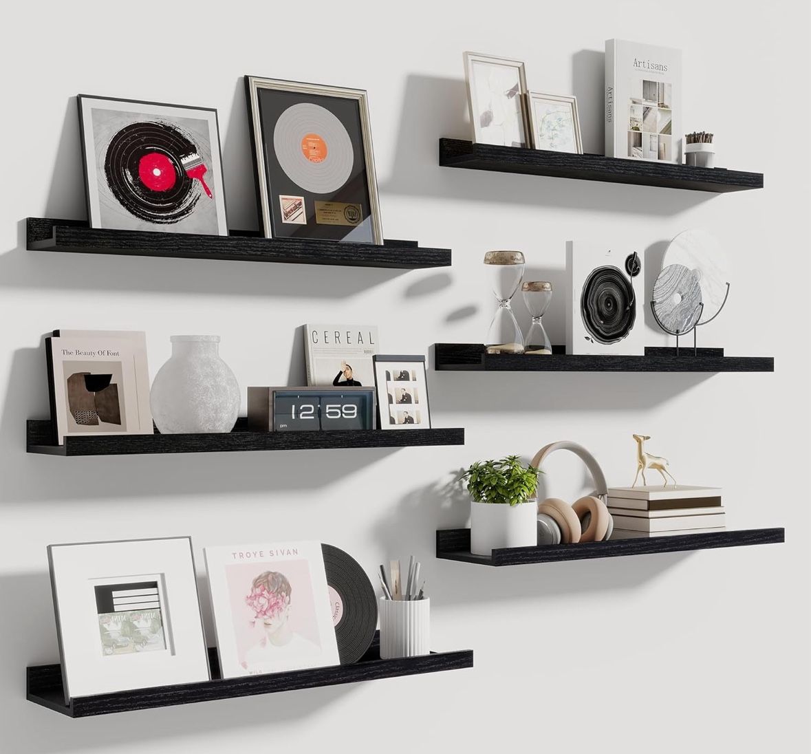 Floating Shelves 6 Black New/open Box