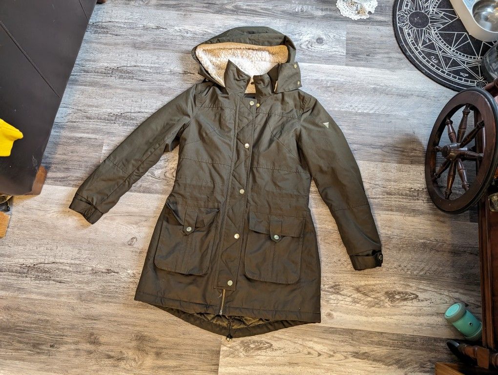Guess Small Parka In Olive