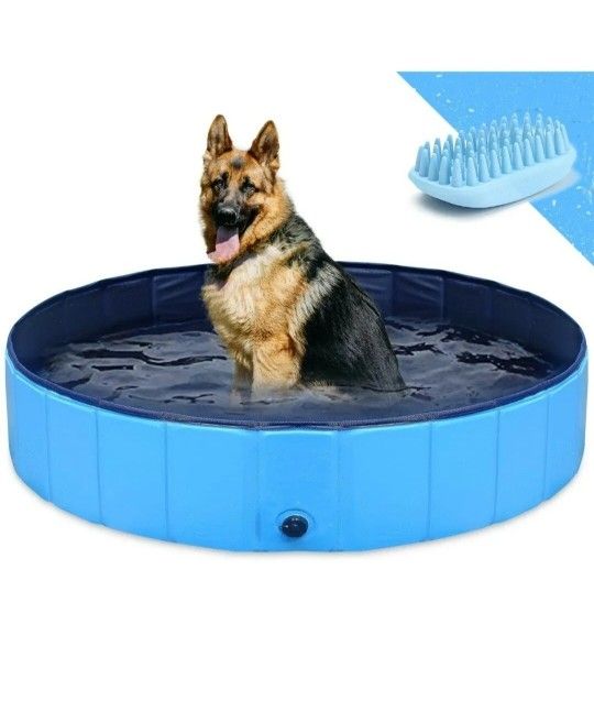 GoStock Dog Pool for Large Dogs, Folding Kiddie Pool, Portable Pet Pools