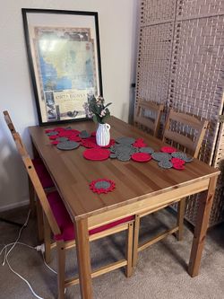 Ikea JOKKMOKK Table and 4 chairs (with four chair pads gifted)