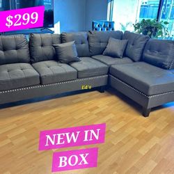BRAND NEW 2PC SECTIONAL SOFA SET WITH ACCENT PILLOW INCLUDED $299
