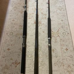 3 Custom Saltwater Conventional Fishing Rods – Offshore / Tuna / Yellowtail