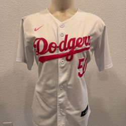 Women’s Mookie Betts #50 Los Angeles Dodgers Stitched White /pink  Jersey