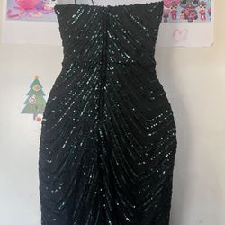 Blue Black Formal Mini Dress 