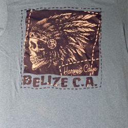 Men's Size Large Harvest Caye Belize Norwegian Cruise Island Indian Head dress