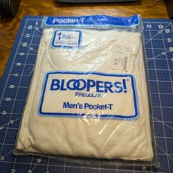 VTG 1989 Fruit of the Loom Bloopers Mens Irregular White T-Shirt Single Pack XL