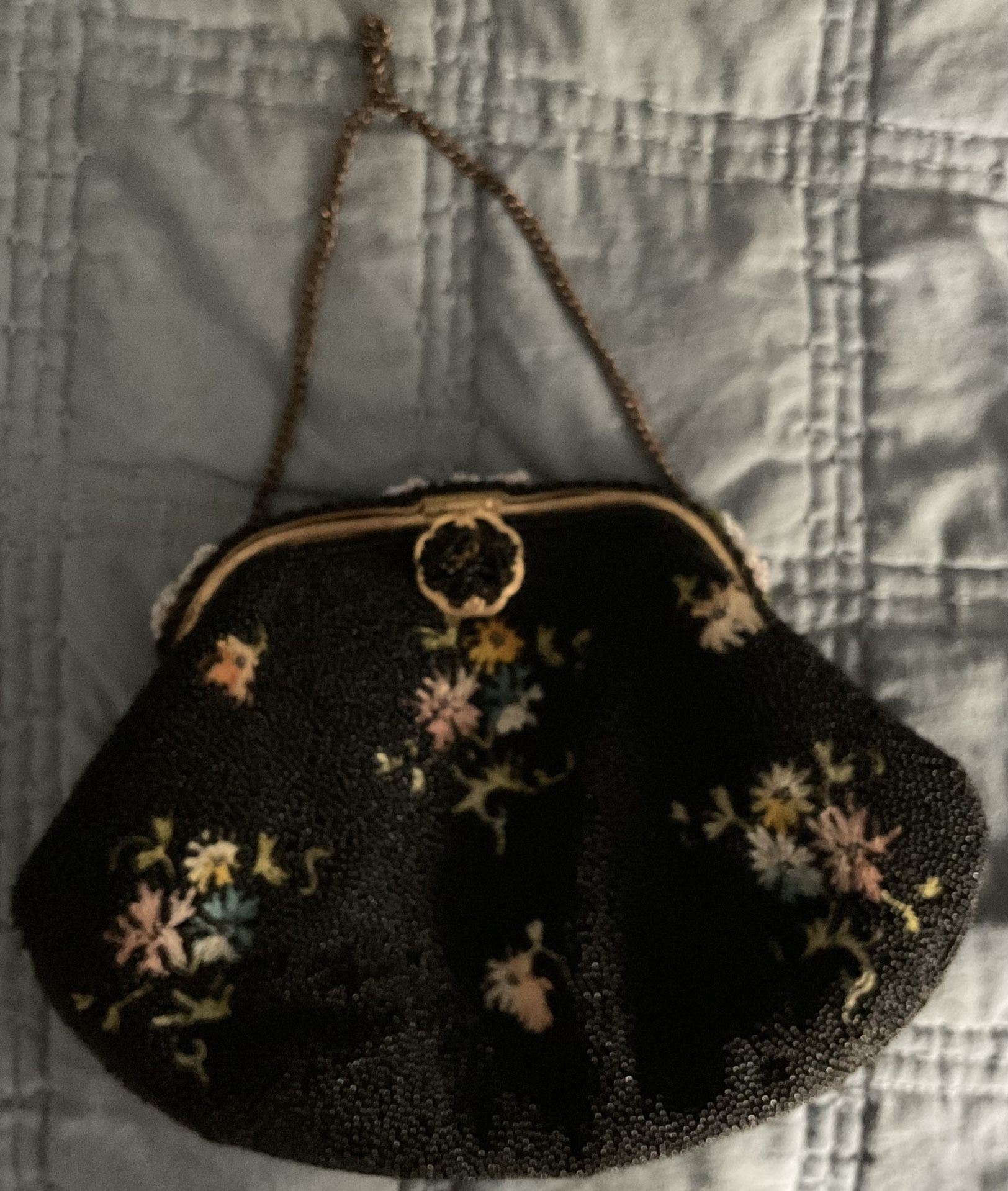 Paris Black Caviar Beaded Purse Evening Bag