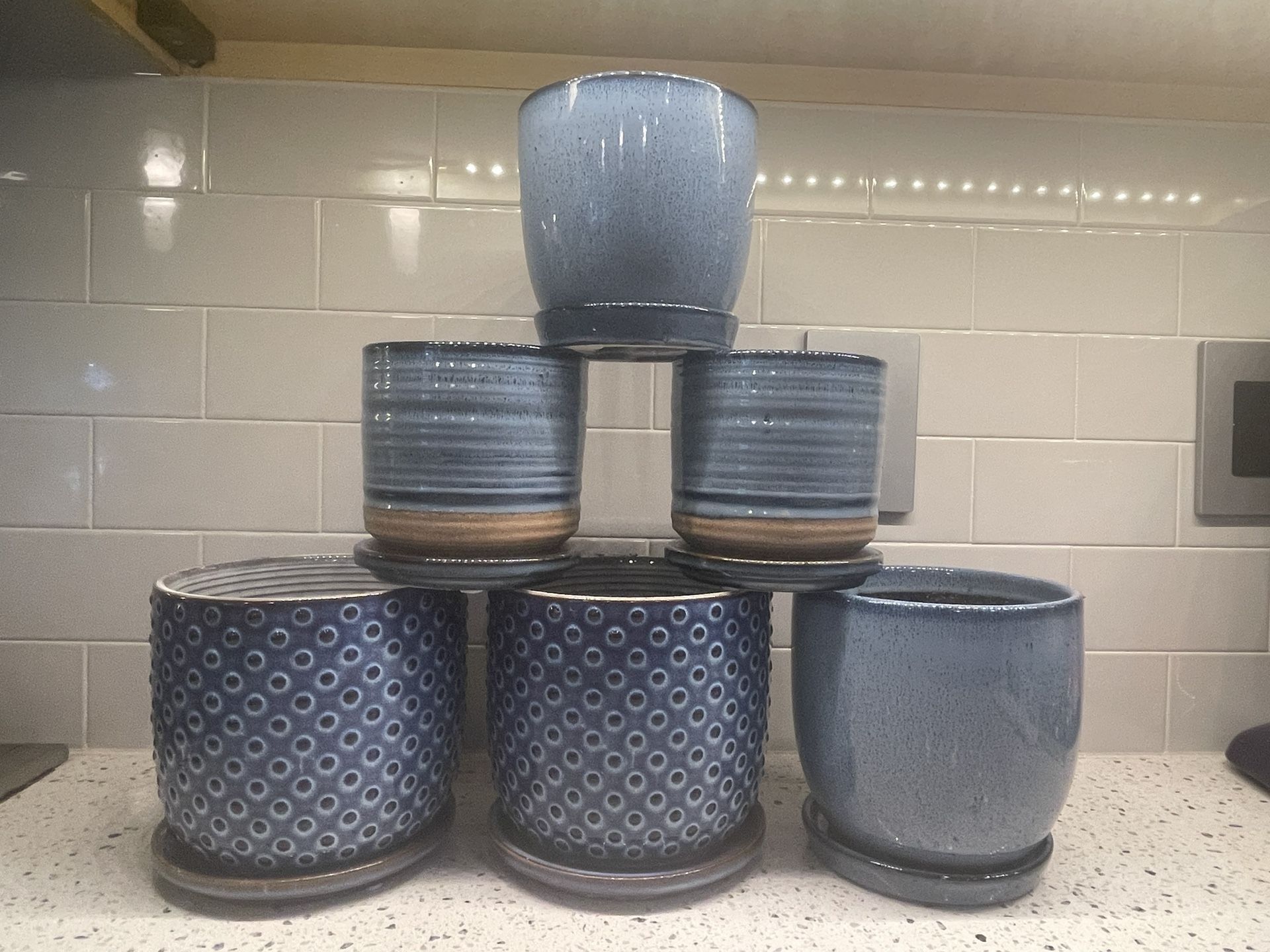Blue Plant Pots