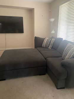 Large Chaise Sectional with Ottoman