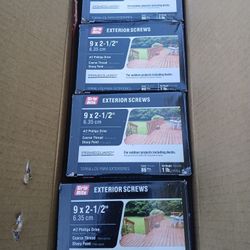 New 2½" Phillips Exterior Screws,  36 Lbs Boxes Available,  $5 each box. Or $140 for all them.