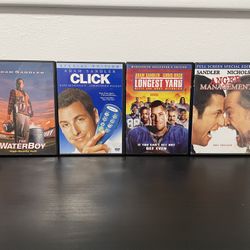Adam Sandler 4 DVD Bundle WaterBoy Click Longest Yard Anger Management Comedy