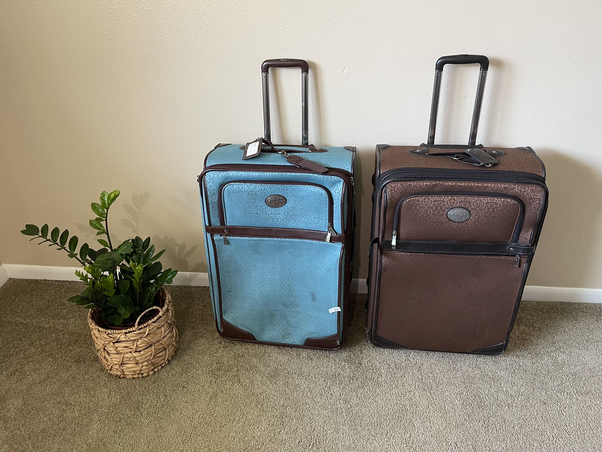Reba Santa Fe Luggage Suitcase Teal and Brown