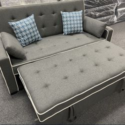 New Gray Sofa Couch Pull Out 