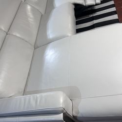 SECTIONAL GENUINE LEATHER RECLINER ELECTRIC WHITE COLOR ✅💥💥🚛DELIVERY SERVICE AVAILABLE 💥✅🚛
