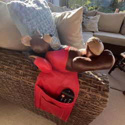 Vinyl polyester lazy TV bear remote control holder storage and organizer.