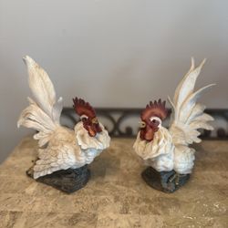 Porcelain Roosters