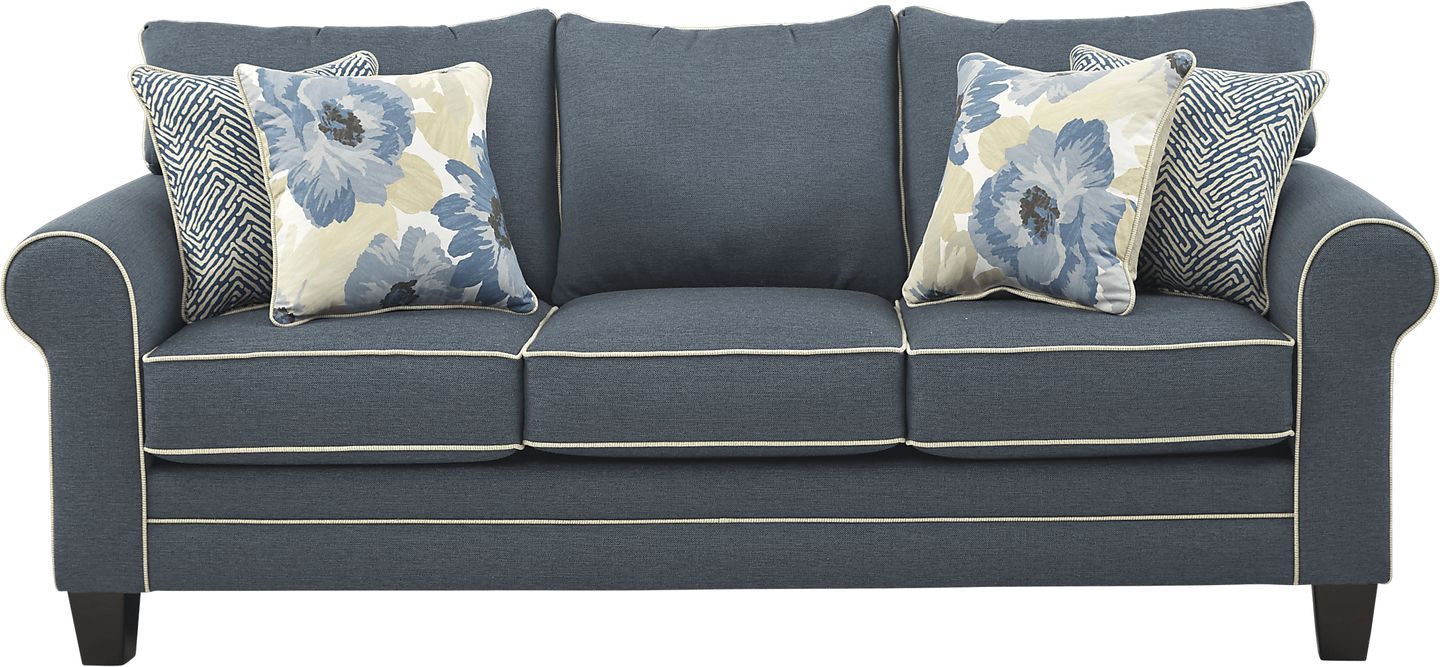 Spring Blooms Blue Sofa Set + Coffee Table
