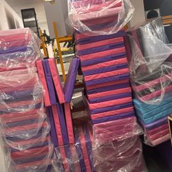 New Blue 3'x6'×2" 4 Fold Gymnastics Mat Exercise Tumbling Gym Mat