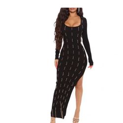 Fashion Nova Chains On Me Sweater Maxi Dress size Medium 