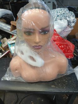 New wig shaper with a cap to keep wig clean