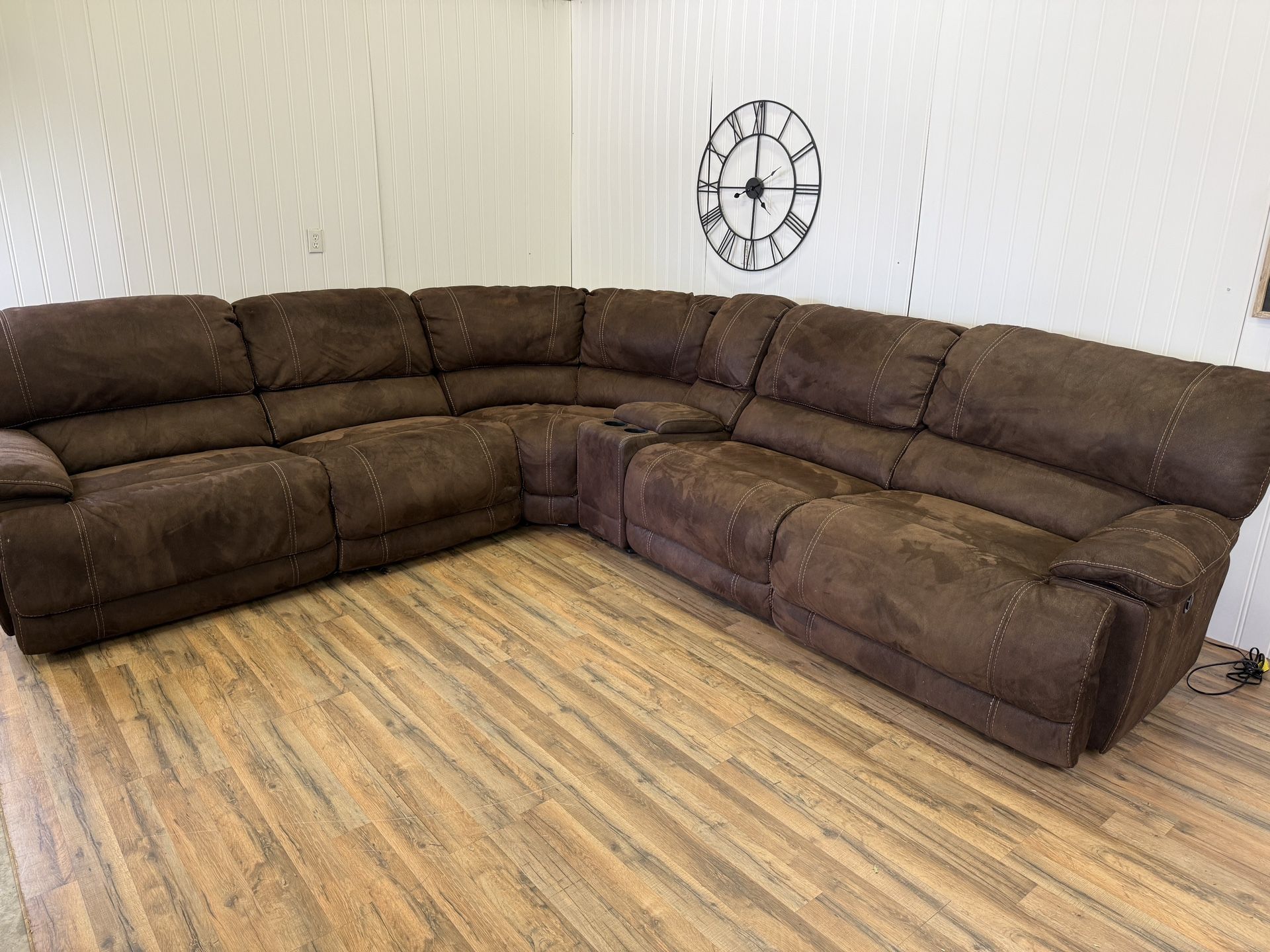 6-piece brown electric recliner sectional Couch Delivery Available