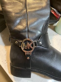 Black Michael Kors leather boots