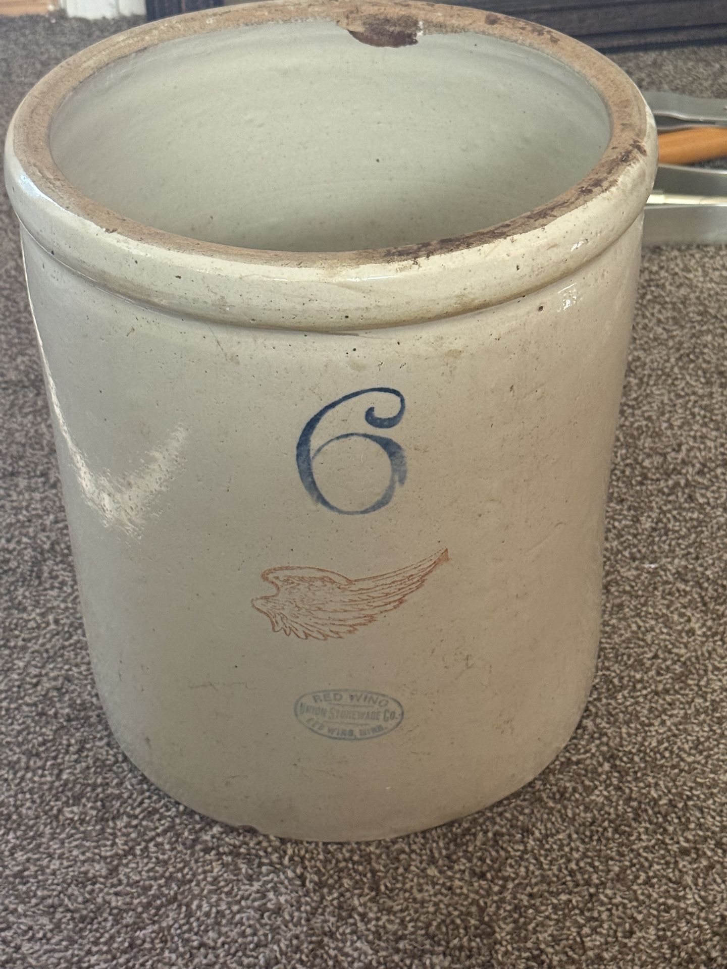 6 Gallon Red Wing Pickling Crock