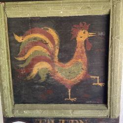 1741 Tavern Folk Art Rooster Painted