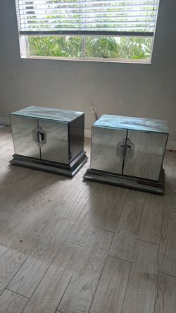 Mirrored Nightstands Set of 2