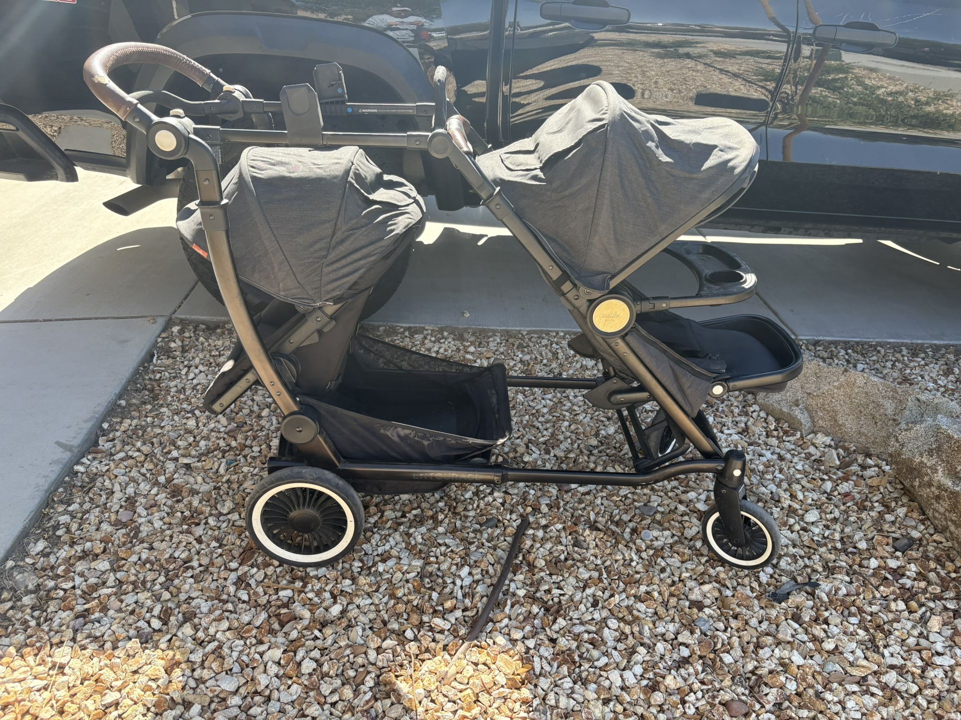 Austlen Entourage Stroller With Second Seat, Snack Tray, And Car seat Adapter