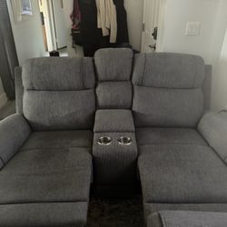 Recliner Love Seat With Cup Holders /Couch Set
