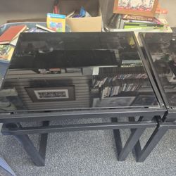 2 End Tables Black Frame And Glass
