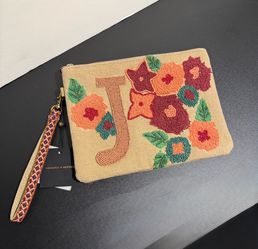 America & Beyond Beaded Initial Pouch