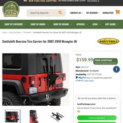 Smittybilt Spare Tire Carrier For Jeep Wrangler JK