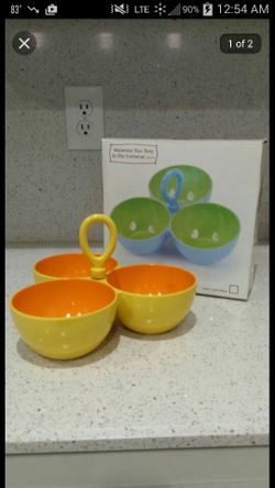 Brand New Melamine Two Tone 3x Dip Container