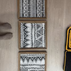 Decorative Art Set Tribal Black And White Designs