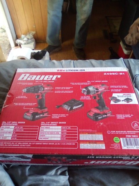Bauer Cordless- (Drill-Inpact) set.