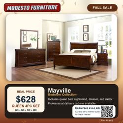 Queen 4 pc Bedroom set 3 colors FALL PRICE ! HURRY IN