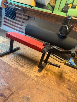Flat Weight Bench with Leg Curl Attachment