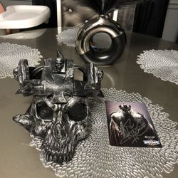 WWE Triple H Skull Crown Mask King Of Kings HHH Resin Replica with real TRIPLE H Autograph 