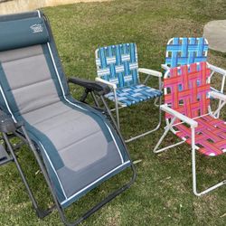 Gravity Chair And Beach Chairs $25