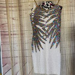 Off White Multicolor Small Sequinced dress 