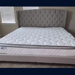 New Platform Bed Frame + Pillow Top Mattress Pay On Delivery 