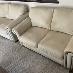 Beige Leather Couches 
