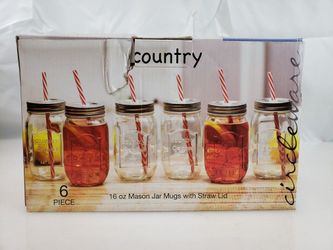 Mason Chalkboard Jars with Lids & Straws - by Circleware