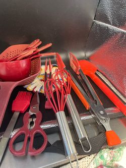 Lot of 14 Red Kitchen Utensils